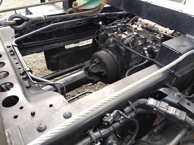 ヒノレンジャー 車両運搬車 2台積み 上物丸文製 積載3.05t 上物内寸580×215 自動歩み付 歩み寸法(1本)326×58 バックモニター付 ETC付 走行38.4万km 6速ミッション(74枚目)