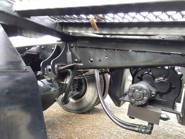 ヒノレンジャー 車両運搬車 2台積み 上物丸文製 積載3.05t 上物内寸580×215 自動歩み付 歩み寸法(1本)326×58 バックモニター付 ETC付 走行38.4万km 6速ミッション(77枚目)