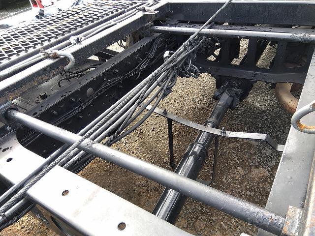 ヒノレンジャー 車両運搬車 2台積み 上物丸文製 積載3.05t 上物内寸580×215 自動歩み付 歩み寸法(1本)326×58 バックモニター付 ETC付 走行38.4万km 6速ミッション(78枚目)