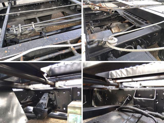 ヒノレンジャー 車両運搬車 2台積み 上物丸文製 積載3.05t 上物内寸580×215 自動歩み付 歩み寸法(1本)326×58 バックモニター付 ETC付 走行38.4万km 6速ミッション(80枚目)