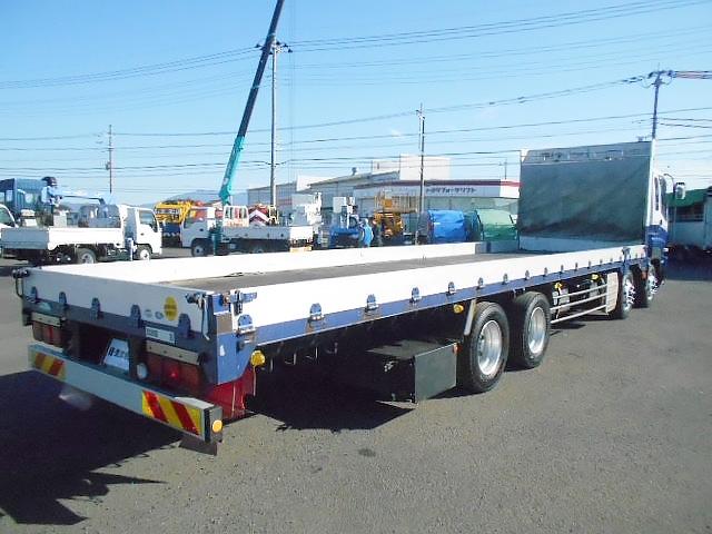 ギガ アルミブロック平ボディ 5方開 支柱抜き差し可 荷台床木張り 内フック27対 センターフック15カ所 荷台内寸951x235x20 後輪エアサス 7速ミッション 積載15t 25t車 リターダー有(4枚目)