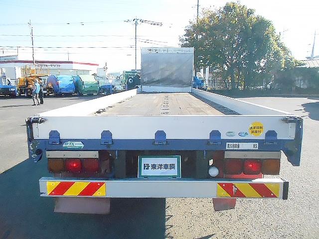 ギガ アルミブロック平ボディ 5方開 支柱抜き差し可 荷台床木張り 内フック27対 センターフック15カ所 荷台内寸951x235x20 後輪エアサス 7速ミッション 積載15t 25t車 リターダー有(9枚目)