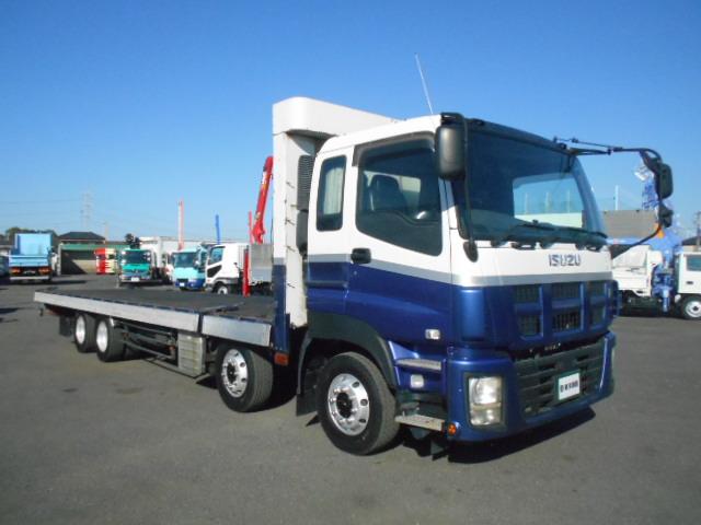 ギガ アルミブロック平ボディ 5方開 支柱抜き差し可 荷台床木張り 内フック27対 センターフック15カ所 荷台内寸951x235x20 後輪エアサス 7速ミッション 積載15t 25t車 リターダー有(18枚目)