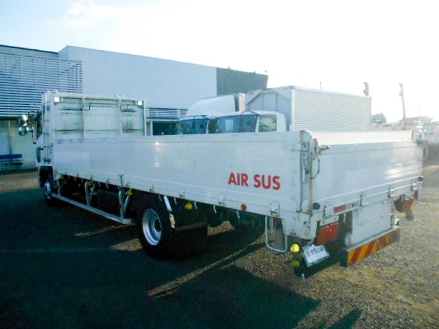 ヒノレンジャー 　アルミブロック平ボディ　積載３．２ｔ　荷台寸６１６ｘ２２４ｘ６０　セミワイドボディ　荷台床木張り　内フック有　アオリサポート付　アルミブロックアオリ　横ネタステンレス製　後輪エアサス　シートキャリア付（5枚目）