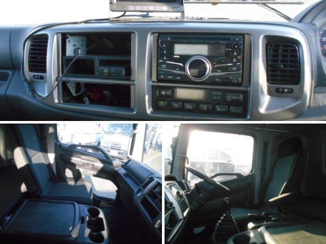 ヒノレンジャー 　アルミブロック平ボディ　積載３．２ｔ　荷台寸６１６ｘ２２４ｘ６０　セミワイドボディ　荷台床木張り　内フック有　アオリサポート付　アルミブロックアオリ　横ネタステンレス製　後輪エアサス　シートキャリア付（17枚目）