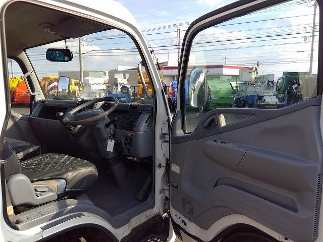 キャンター PG付クレーン付平ボディ 上物古河ユニック製 3段ブーム 2.9t吊 フックイン 差し違いアウトリガー 積載3.55t 荷台寸378×208×37 ワイド超ロングボディ アオリサポート付 垂直PG付(10枚目)