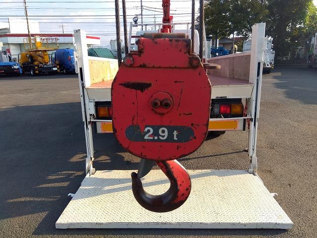 キャンター PG付クレーン付平ボディ 上物古河ユニック製 3段ブーム 2.9t吊 フックイン 差し違いアウトリガー 積載3.55t 荷台寸378×208×37 ワイド超ロングボディ アオリサポート付 垂直PG付(30枚目)