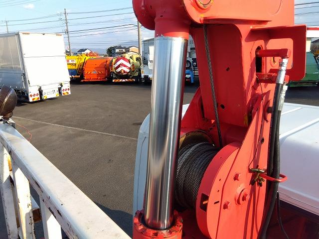 キャンター PG付クレーン付平ボディ 上物古河ユニック製 3段ブーム 2.9t吊 フックイン 差し違いアウトリガー 積載3.55t 荷台寸378×208×37 ワイド超ロングボディ アオリサポート付 垂直PG付(33枚目)