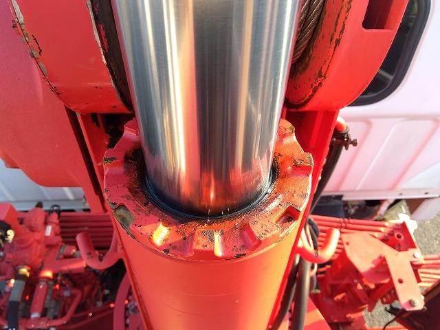 キャンター PG付クレーン付平ボディ 上物古河ユニック製 3段ブーム 2.9t吊 フックイン 差し違いアウトリガー 積載3.55t 荷台寸378×208×37 ワイド超ロングボディ アオリサポート付 垂直PG付(34枚目)