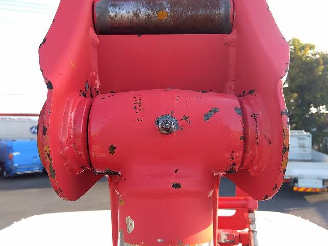 キャンター PG付クレーン付平ボディ 上物古河ユニック製 3段ブーム 2.9t吊 フックイン 差し違いアウトリガー 積載3.55t 荷台寸378×208×37 ワイド超ロングボディ アオリサポート付 垂直PG付(35枚目)