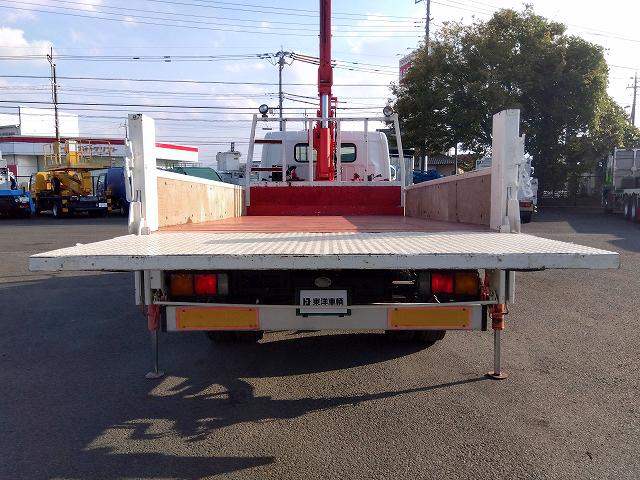 キャンター PG付クレーン付平ボディ 上物古河ユニック製 3段ブーム 2.9t吊 フックイン 差し違いアウトリガー 積載3.55t 荷台寸378×208×37 ワイド超ロングボディ アオリサポート付 垂直PG付(43枚目)