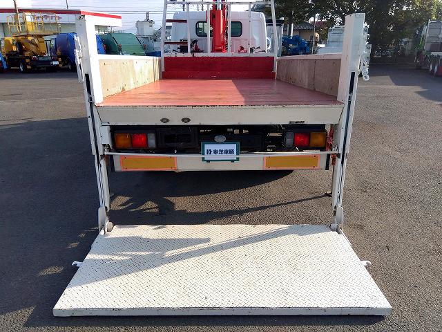 キャンター PG付クレーン付平ボディ 上物古河ユニック製 3段ブーム 2.9t吊 フックイン 差し違いアウトリガー 積載3.55t 荷台寸378×208×37 ワイド超ロングボディ アオリサポート付 垂直PG付(45枚目)