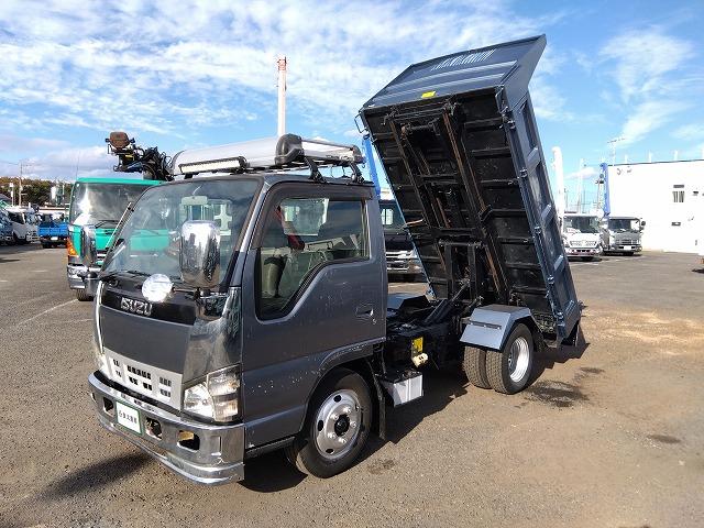 エルフトラック ローダーダンプ/セーフティダンプ 上物花見台製 積載3t 荷台寸法304x160x36 4ナンバー シートキャリア付 メッキパーツ ETC 走行10.6万km 5速ミッション(19枚目)