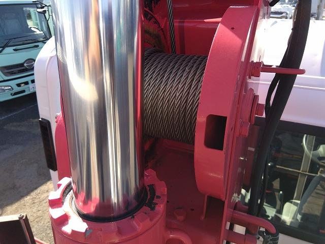 エルフトラック クレーン付平ボディ 上物古河ユニック製 4段ブーム ラジコン付(無線) フックイン 2.9t吊り 差し違いアウトリガー 積載3t ワイドボディ 荷台寸法356x208x35 荷台床木張り 内フック付(23枚目)