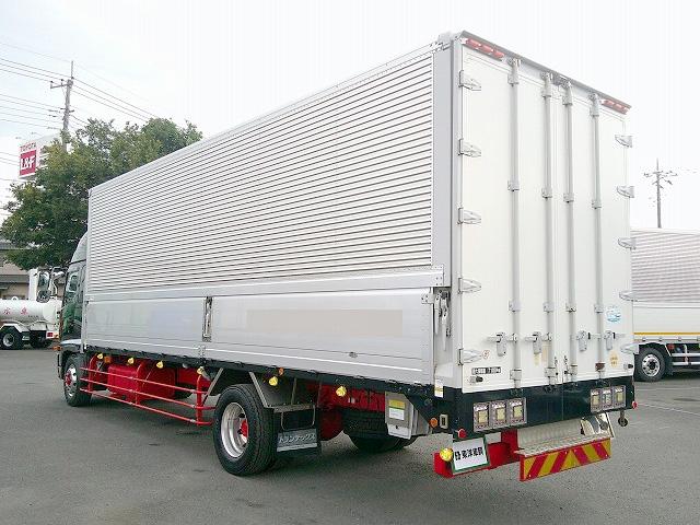 ヒノレンジャー 　アルミウイング　上物トランテックス製　積載７ｔ　荷台寸７２７×２２３×２３１　７．２ｍセミワイドボディ　増トン車　ラッシングレール１段　内フック８対　ハイルーフ　リーフサス　横ネタ鉄製　社外ナビ有（5枚目）