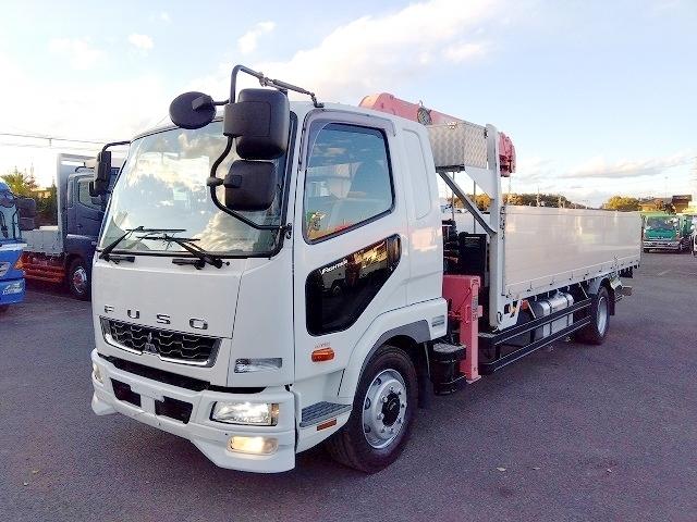 ファイター クレーン付アルミブロック平ボディ 上物古河ユニック製 4段ブーム ラジコン付(無線) 2.9t吊 フックイン 差し違い&角足 6m標準ボディ 荷台寸法605x217x79 荷台床縞板張 内フック有(3枚目)