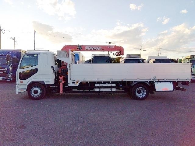 ファイター クレーン付アルミブロック平ボディ 上物古河ユニック製 4段ブーム ラジコン付(無線) 2.9t吊 フックイン 差し違い&角足 6m標準ボディ 荷台寸法605x217x79 荷台床縞板張 内フック有(5枚目)