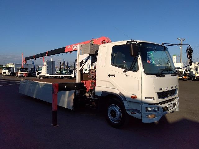 ファイター クレーン付アルミブロック平ボディ 上物古河ユニック製 4段ブーム ラジコン付(無線) 2.9t吊 フックイン 差し違い&角足 6m標準ボディ 荷台寸法605x217x79 荷台床縞板張 内フック有(36枚目)