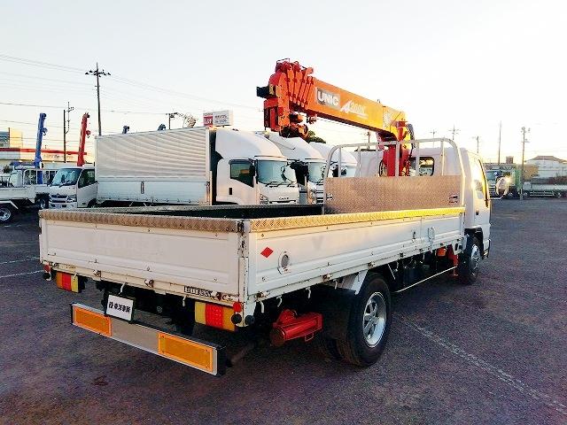 アトラストラック クレーン付平ボディ 上物古河ユニック製 6段ブーム ラジコン付(無線) 2.6t吊 リアジャッキ付 フックイン ワイド超ロングボディ 積載3.25t 荷台寸法434x208x39 荷台床鉄板張り(5枚目)