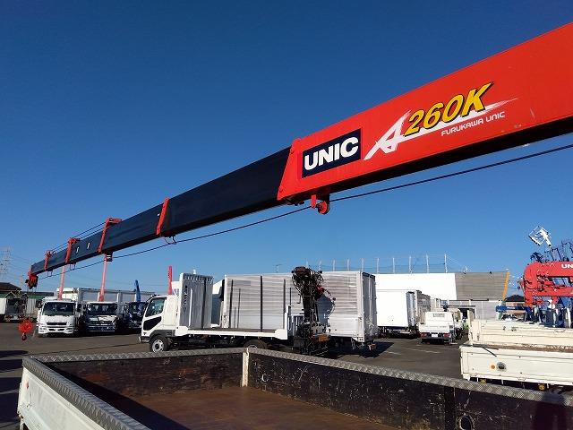 アトラストラック クレーン付平ボディ 上物古河ユニック製 6段ブーム ラジコン付(無線) 2.6t吊 リアジャッキ付 フックイン ワイド超ロングボディ 積載3.25t 荷台寸法434x208x39 荷台床鉄板張り(40枚目)