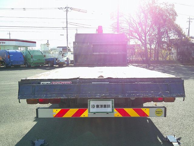 ファイター 　クレーン付平ボディ　上物古河ユニック製　４段ブーム　２．９ｔ吊　フックイン　角足、差違いアウトリガー　リアジャッキ付　積載７．１ｔ　荷台寸５０９ｘ２３８ｘ１７　ワイドボディ　荷台床木張り　内フック９対（35枚目）