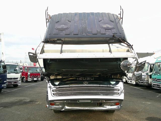 ギガ 　大型ダンプ　上物新明和製　積載８ｔ　荷台寸５０９ｘ２１９ｘ４６　５１０ｘ２２０ボディ　電動コボレーン付（３方開）　リターダー付　燃焼装置無　４００馬力　カスタム仕様　ＥＴＣ通電確認済み　メッキパーツ（27枚目）