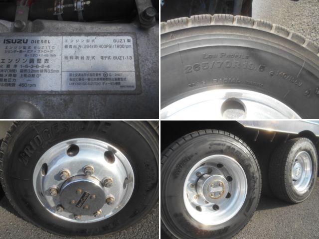 ギガ 　クレーン付ヒップリフター　上物タダノ製　ＺＥ５０５　５段ブーム　ラジコン付（無線）　２．９ｔ吊　フックイン　荷台花見台製　ＳＦ２５２　（無線ラジコン付）　ウインチ付　自動歩み　内フック　４軸低床（63枚目）