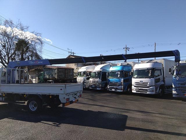 キャンター 　クレーン付平ボディ　上物タダノ製　４段ブーム　ラジコン付（無線）　フックイン　２．９ｔ吊り　差し違いアウトリガー　ワイドロングボディ　積載３．８ｔ　荷台寸法３７４×１９８×３４　荷台床木張り　内フック（33枚目）