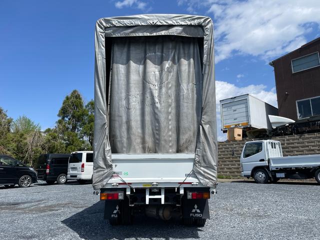 キャンター 　１．５ｔ積　全低床　幌車　エアーディフレクター付　荷台内寸３１２１ー１６１４ー３８０　アオリ高増し７６８（１１４８）　幌高さ２３４３　幌付総高３１５０（23枚目）