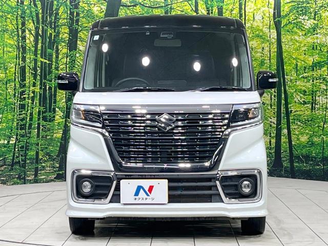 スペーシアカスタム ハイブリッドXS 両側電動ドア 純正SDナビ バックカメラ 衝突被害軽減システム ETC 禁煙車 シートヒーター スマートキー LEDヘッド オートハイビーム 2トーンカラー 車線逸脱警報 オートライト オートエアコン(14枚目)