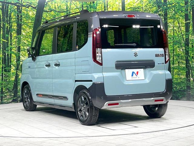 スペーシアギア ハイブリッドXZ ターボ 届出済未使用車 両側電動ドア 純正9型ナビ 全周囲カメラ 衝突被害軽減システム 前席シートヒーター ステアリングヒーター レーダークルーズ コーナーセンサー スマートキー LEDヘッド ターボ(26枚目)