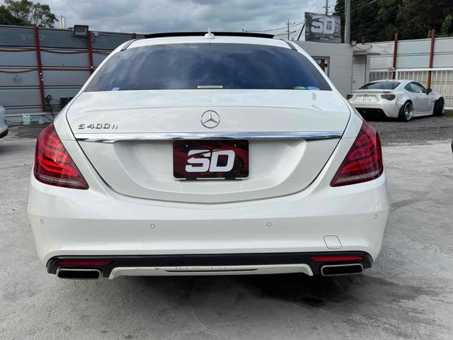 Sクラス S400hエクスクルーシブ ホワイト内装限定車 ドライブレコーダー ETC クリアランスソナー レーンアシスト 全周囲カメラ ナビ TV アルミホイール Pサンルーフ シートヒーター シートエアコン スマートキー(8枚目)