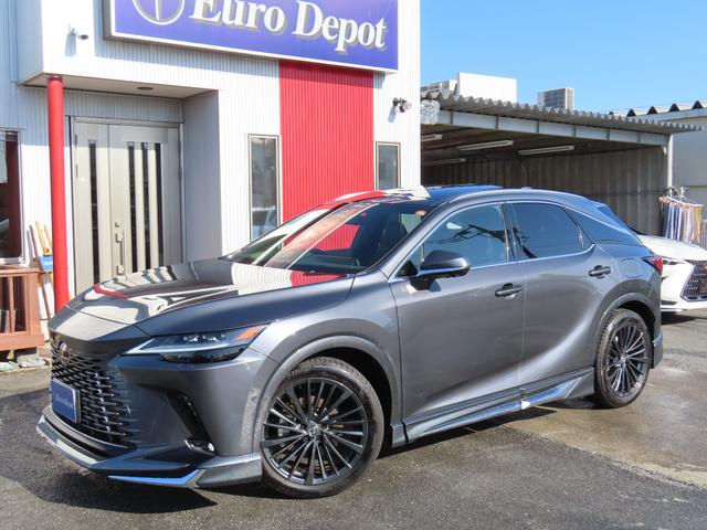 RX RX450h+ バージョンL 4WD 1オナ茶革PSR パノラV Aパーク PKSB BSM HUD AHS 輻射H Dミラー おく充電 禁煙車 Dレコーダ 後席電動&ベンチ&ヒータ AC1500W 3眼LED モデリスタエアロ(2枚目)