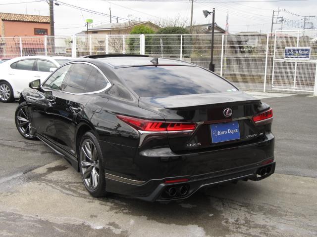 LS500hFスポ4WD1オナ赤革SR Dミラ TRDエアロ 4WD 1オナ 赤革SR 純ナビ地デジ LSS+ パノラミックV BSM Dミラー カラーHUD 禁煙車 TVジャンパ AC1500W 後席H パワトラ TRDエアロ(F・S・R・TR)&4本出マフラ(9枚目)