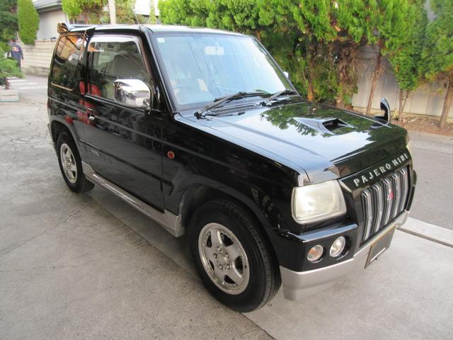 パジェロミニ デューク 5F 4WD 同色オールペイント インタークーラーターボ タイミングベルト交換済 禁煙車 前後ドライブレコーダー アルミホイール スタッドレスタイヤセット有 フォグランプ ドアバイザー(2枚目)