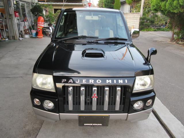 パジェロミニ デューク 5F 4WD 同色オールペイント インタークーラーターボ タイミングベルト交換済 禁煙車 前後ドライブレコーダー アルミホイール スタッドレスタイヤセット有 フォグランプ ドアバイザー(3枚目)