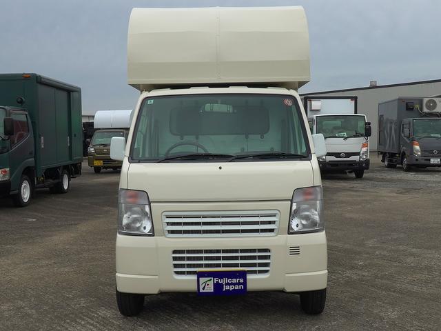 キャリイトラック 移動販売車 キッチンカー ケータリングカー フードトラック 3槽シンク 100L給排水タンク 冷凍冷蔵コールドテーブル 換気扇 照明 扉付きバンク収納 外部電源 跳上扉 アクリル窓 カウンター(52枚目)