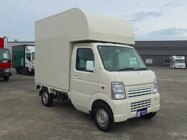 キャリイトラック 移動販売車 キッチンカー ケータリングカー フードトラック 3槽シンク 100L給排水タンク 冷凍冷蔵コールドテーブル 換気扇 照明 扉付きバンク収納 外部電源 跳上扉 アクリル窓 カウンター(59枚目)