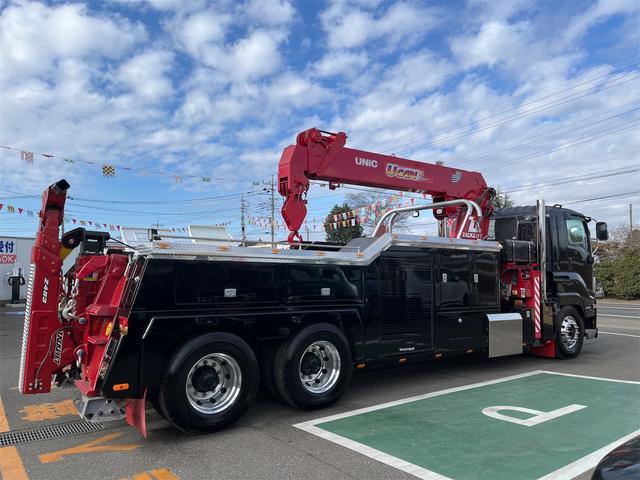 ギガ カスタム レッカー車 ターボ ザックリフト ユニック1003 ラジコン ウインチ20XL リターダ Wデフ リーフスプリング ベット付 アルミ回転灯 10.1インチAIモニターバックカメラ(4枚目)