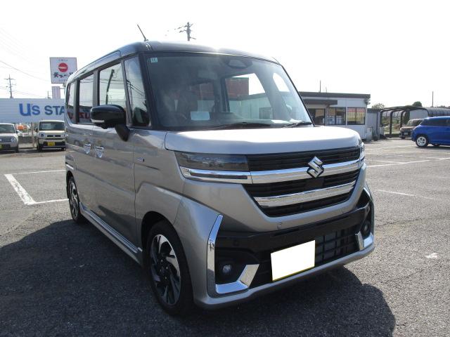 スペーシアカスタム カスタム　ＨＹＢＲＩＤ　ＸＳターボ　コネクト対応全方位ナビ　デュアルセンサーブレーキサポートＩＩ　低速時ブレーキサポート　誤発進抑制機能　後方誤発進抑制機能　車線逸脱抑制機能　車線維持支援機能　ハイビームアシスト　ＬＥＤヘッドランプ　両席シートヒーター（3枚目）