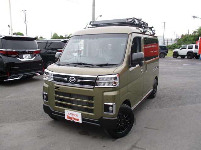 アトレー ＲＳ　＜４ＷＤ　ターボ＞　新品１４アルミ＆タイヤ　両側パワースライドドア　ルーフキャリア＆ラック　純正ＬＥＤヘッドライト＆フォグ　オーバヘッドシェルフ　スマートキー　レーダークルーズ　スマートアシストＩＩＩ（2枚目）