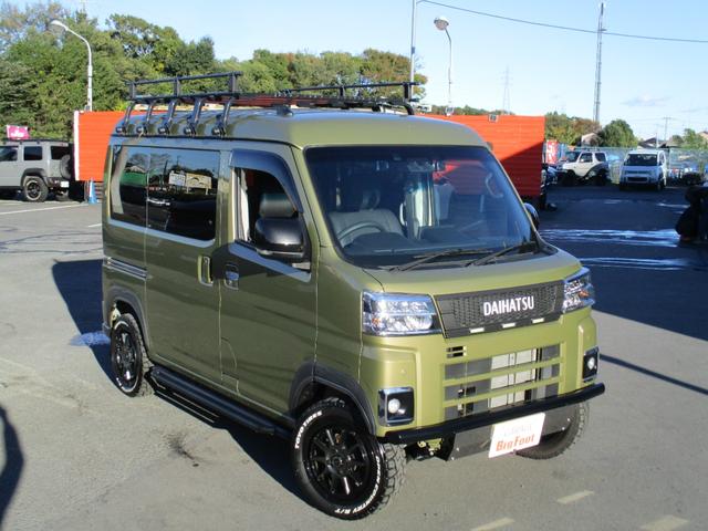 アトレー ＲＳ　＜４ＷＤ　ターボ＞＜ＪＵＮＫＹＳバンパーガード＞＜ＪＵＮＫＹＳマフラー＞純正９型Ｄオーディオ地デジＢカメラ　ＥＴＣ　サイドステップ　純正ＯＰキャリア　社外グリル　マッドフラップ　１５ＡＷ＆ＲＴタイヤ（3枚目）