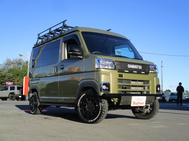アトレー ＲＳ　＜４ＷＤ　ターボ＞＜ＪＵＮＫＹＳバンパーガード＞＜ＪＵＮＫＹＳマフラー＞純正９型Ｄオーディオ地デジＢカメラ　ＥＴＣ　サイドステップ　純正ＯＰキャリア　社外グリル　マッドフラップ　１５ＡＷ＆ＲＴタイヤ（4枚目）