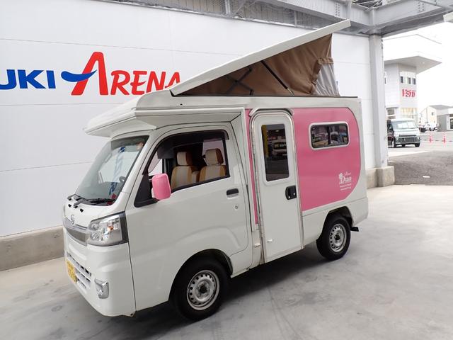 ハイゼットトラック 　ポップアップルーフ　メモリーナビ　バックカメラ　ＥＴＣ　後席テレビ　サブバッテリー　走行充電　外部１００Ｖ充電　ソーラー充電　インバーター　シンク　給排水タンク　テーブル　室内ＬＥＤ照明（9枚目）