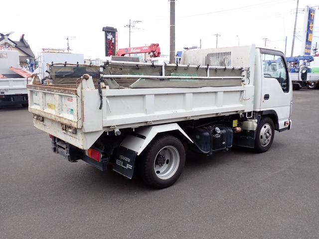 エルフトラック 　☆２５－３９　３ｔ４ナンバー　花見台製　ローダーダンプ　３ペダル　セフティダンプ　重機運搬　アオリ一方開　手動コボレーン　ＥＴＣ　ボディ内寸長３０４幅１６０ｃｍ　抹消積載３０００ｋｇ（5枚目）