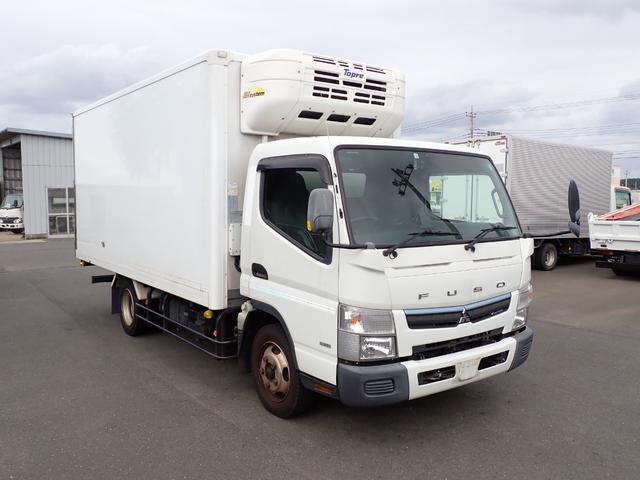 キャンター 　☆２５－２７　３ｔ　ワイドロング　低温冷凍車　ＡＴ　－３０度設定　東プレ製　ＸＶ２４Ｌ　リヤ３枚扉　バックカメラ　仕切扉　２エバ　サイドドア　床アルミ縞鋼板　ラッシングレール　抹消前積載２９５０ｋｇ（3枚目）