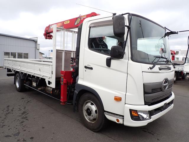 ヒノレンジャー 　☆２５－２６　４ｔ　４段クレーンフックイン　ラジコン付　４段ラジコン　ユニック製　ＵＲＧ３４４　ＥＴＣ　３ペダル　ロープ通し穴３対　ベッドなし　抹消積載２４５０ｋｇ　スタッドレスタイヤ　５４０ボディ（3枚目）