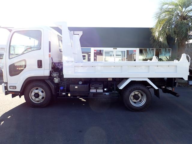 フォワード 25-23 4t ダンプ 極東製 ベッドなし 3ペダル ETC アオリ一方開 手動コボレーン 190PS スタッドレスタイヤ 抹消積載3550kg ボディ内寸長340幅205cm(8枚目)