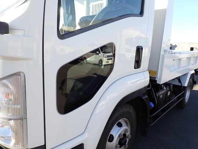 フォワード 25-23 4t ダンプ 極東製 ベッドなし 3ペダル ETC アオリ一方開 手動コボレーン 190PS スタッドレスタイヤ 抹消積載3550kg ボディ内寸長340幅205cm(33枚目)