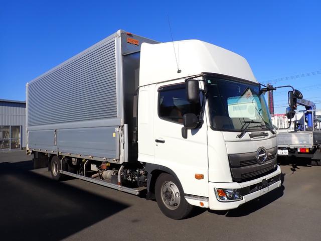 ヒノレンジャー 　２５－６７　ワイド　ハイルーフ　アルミウィング　３ペダル　ベッド付　エンジンＡｓｓｙ交換　トランテックス製　ラッシングレール２段　床引出しフック５対　ＥＴＣ　バックカメラ　抹消積載２７００ｋｇ　４ｔ（3枚目）